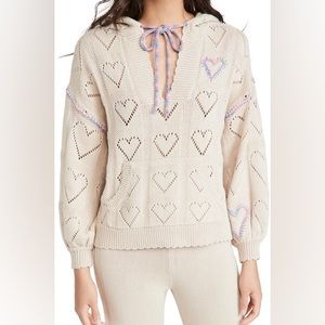 LoveShackFancy Meara Hoodie in Sunset Wheat New With Tags